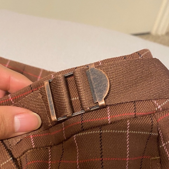 Free People Brown Checkered Skirt with Buttons NWOT - Picture 5 of 12